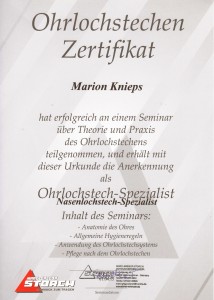 Zertifikat Ohrloch