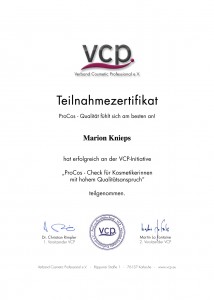 VCP ProCos - Teilnahmezertifikat